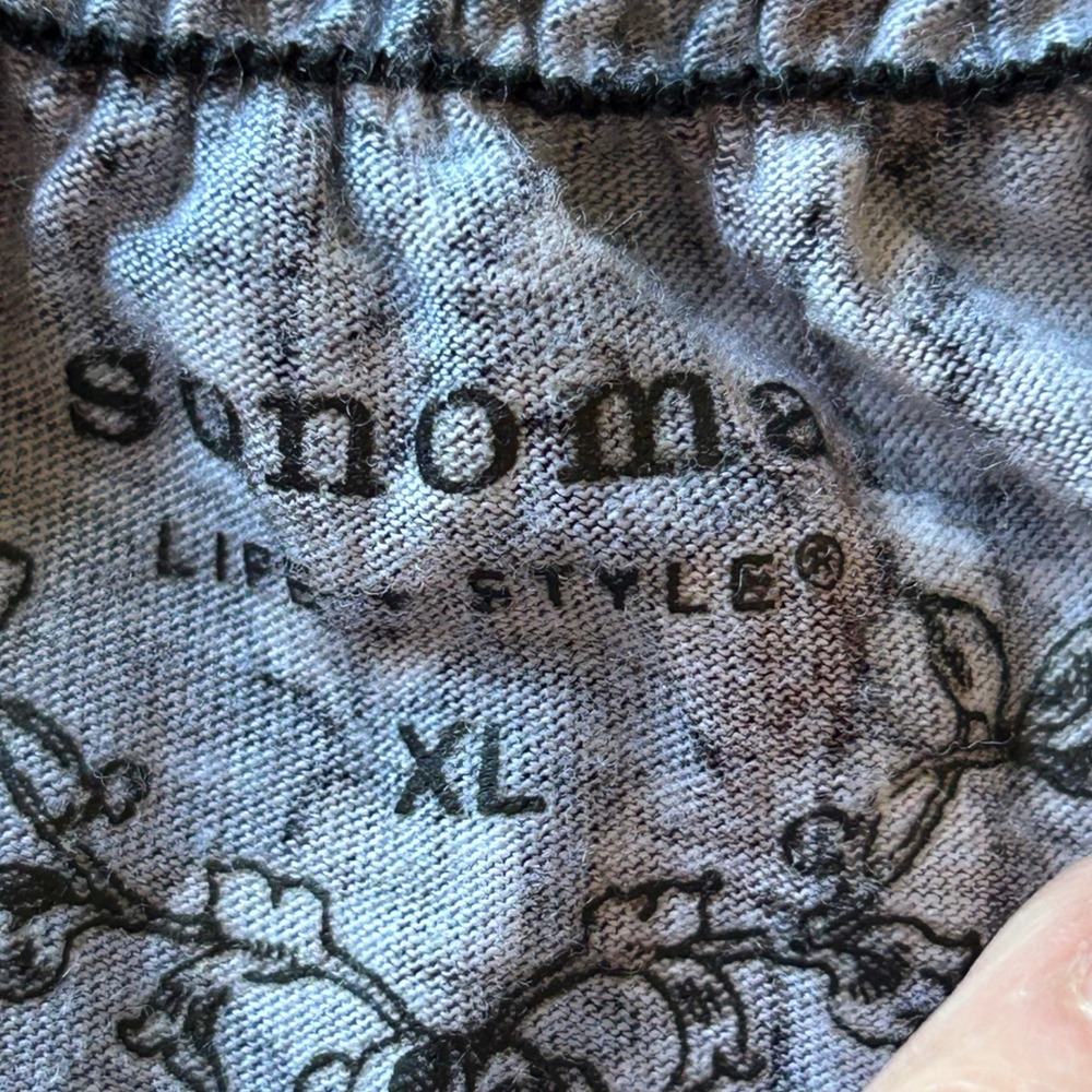 Sonoma Life + Style Women XL Paisley Mini Dress Brown Blue Boho Empire Waist - Picture 2 of 6